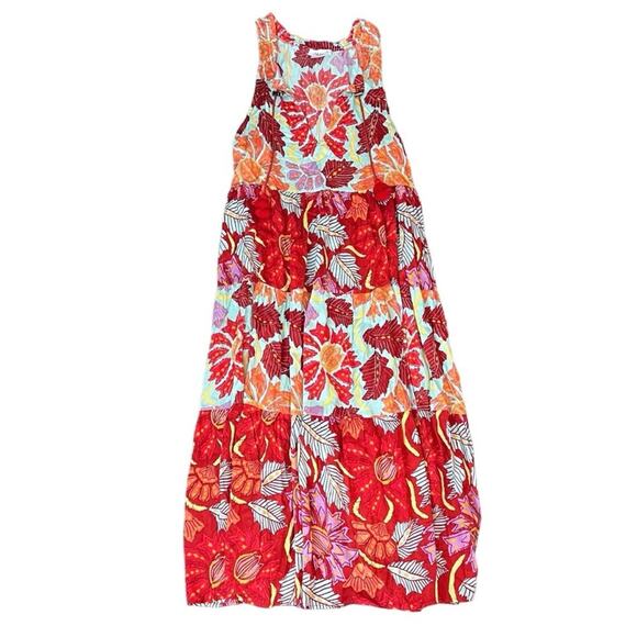 Omika Anthropologie Floral V-Neck Sleeveless Maxi Dress - Picture 4 of 10